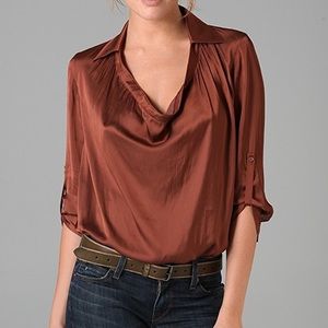 Vince Cowl Neck Copper Blouse